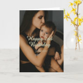 Happy 2nd birthday kids baby mother yellow gray na カード (黄色い花)