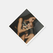 Happy 2nd birthday kids baby mother yellow gray na スタンダードカクテルナプキン (角)