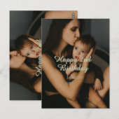 Happy 2nd birthday kids baby mother yellow gray na ポストカード (正面/裏面)