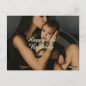 Happy 2nd birthday kids baby mother yellow gray na ポストカード (裏面)