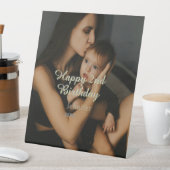 Happy 2nd birthday kids baby mother yellow gray na 台座サイン (インサイチュ)