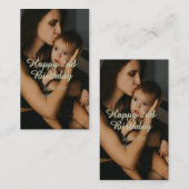 Happy 2nd birthday kids baby mother yellow gray na 名刺 (正面/裏面)