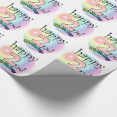 Happy 2nd Birthday (roze) ラッピングペーパー (角)