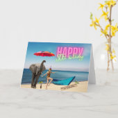 Happy 30thおもしろい&ファンキー誕生日カード カード (黄色い花)