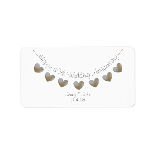 Happy 30th 結婚's Anniversary pearl label ラベル (正面)