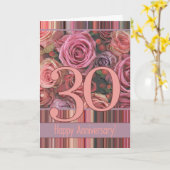 Happy 30th Anniversaryバラ カード (黄色い花)