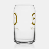 Happy 30th anniversary name date golden bold lette ガラス缶 (右)