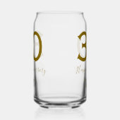 Happy 30th anniversary name date golden bold lette ガラス缶 (左)