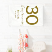 Happy 30th anniversary name date golden bold lette 横断幕 (インサイチュ)