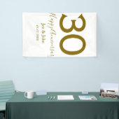 Happy 30th anniversary name date golden bold lette 横断幕 (トレードショー)