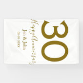 Happy 30th anniversary name date golden bold lette 横断幕 (横)