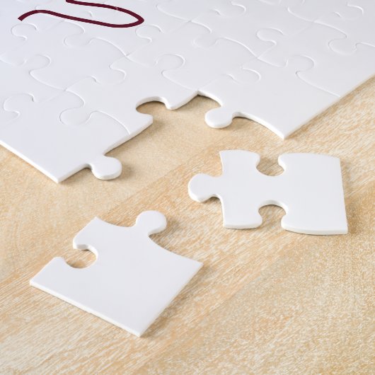 Happy 30th anniversary name date golden red leaf ジグソーパズル (側面)