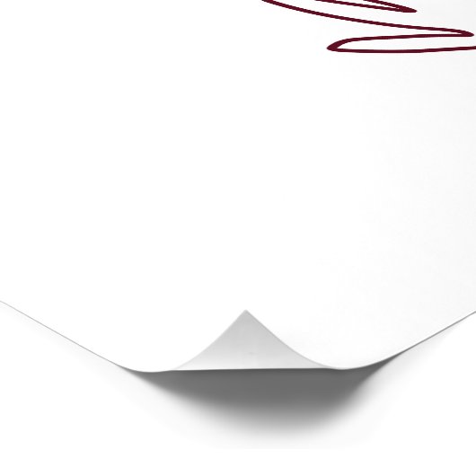 Happy 30th anniversary name date golden red leaf ポスター (コーナー)