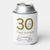 Happy 30th anniversary name date golden red leaf 缶クーラー (缶裏面)