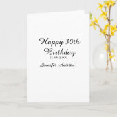 Happy 30th birthday add name date stylish simple カード (黄色い花)