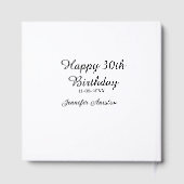 Happy 30th birthday add name date stylish simple  ゲストブック (裏面)