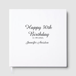 Happy 30th birthday add name date stylish simple  ゲストブック