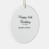 Happy 30th birthday add name date stylish simple セラミックオーナメント (右)