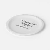 Happy 30th birthday add name date stylish simple  ペーパープレート (アングル)