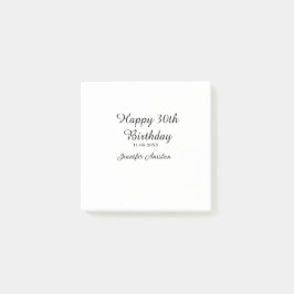 Happy 30th birthday add name date stylish simple  ポストイット