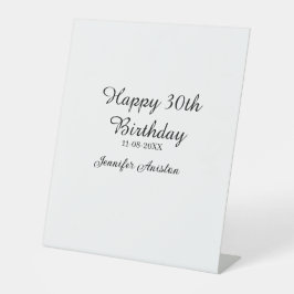 Happy 30th birthday add name date stylish simple  台座サイン