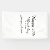 Happy 30th birthday add name date stylish simple  横断幕 (横)