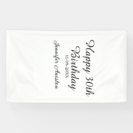 Happy 30th birthday add name date stylish simple  横断幕