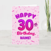 Happy 30th Birthday Card with Custom Name カード (正面)