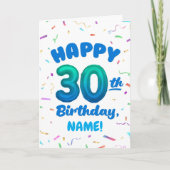 Happy 30th Birthday Card with Custom Name カード (正面)