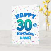 Happy 30th Birthday Card with Custom Name カード (黄色い花)