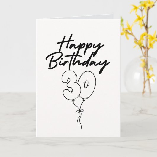 Happy 30th Birthday Celebration カード (黄色い花)