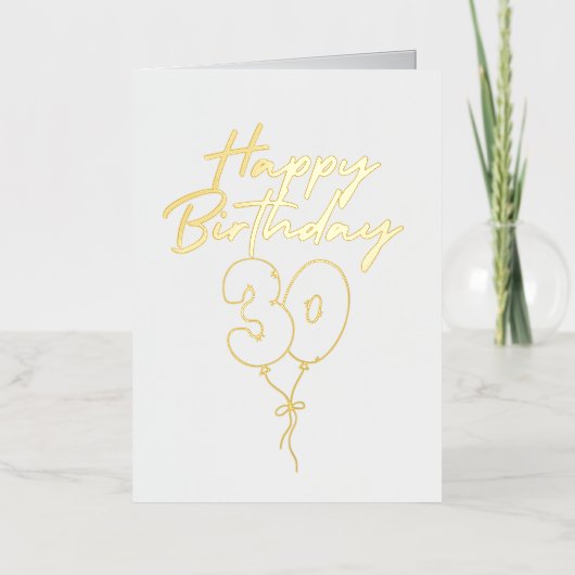 Happy 30th Birthday Celebration 箔グリーティングカード (正面)