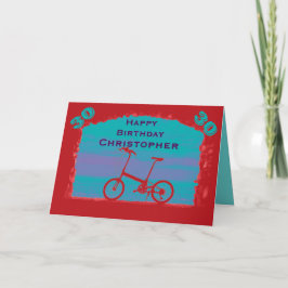 Happy 30th Birthday Greeting Card, Red Bicycle カード