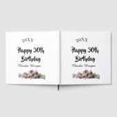 Happy 30th birthday pink white mauve floral name y ゲストブック (全面)