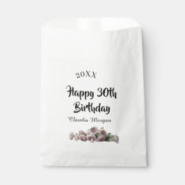 Happy 30th birthday pink white mauve floral name y フェイバーバッグ