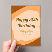 Happy 30th birthday rustic wooden Halloween fall b アクリル招待状 (インサイチュ (ポータブル))