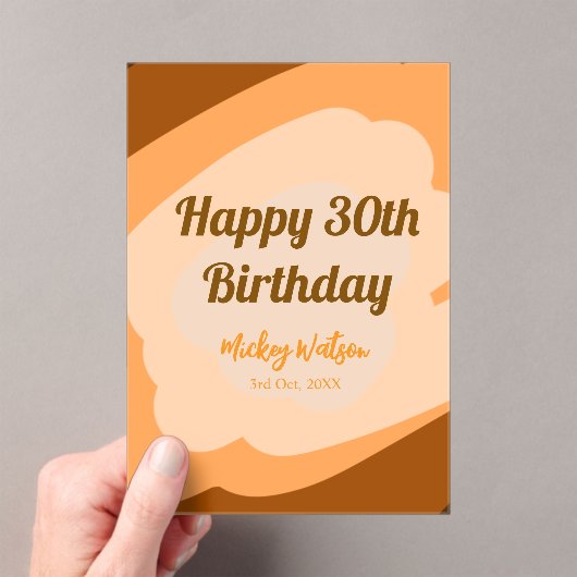 Happy 30th birthday rustic wooden Halloween fall b アクリル招待状 (インサイチュ (ポータブル))