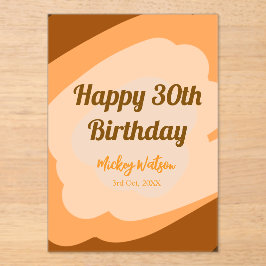 Happy 30th birthday rustic wooden Halloween fall b アクリル招待状