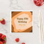 Happy 30th birthday rustic wooden Halloween fall b スタンダードカクテルナプキン (インサイチュ)