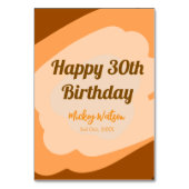 Happy 30th birthday rustic wooden Halloween fall b テーブルナンバー (裏面)