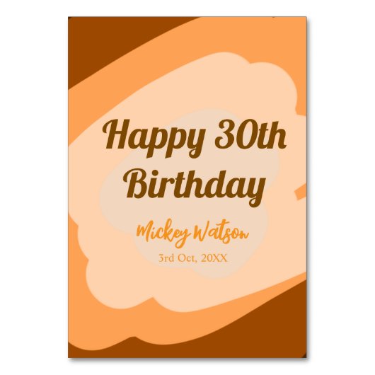 Happy 30th birthday rustic wooden Halloween fall b テーブルナンバー (正面)