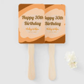 Happy 30th birthday rustic wooden Halloween fall b ハンドファン (正面&裏面)