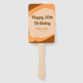 Happy 30th birthday rustic wooden Halloween fall b ハンドファン (裏面)