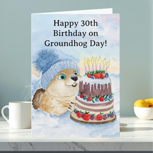  Happy 30th Groundhog Day Birthday  カード
