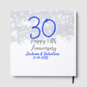 Happy 30th wedding anniversary silver blue glitter ゲストブック (裏面)