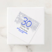 Happy 30th wedding anniversary silver blue glitter フェイバータグ (インサイチュ)