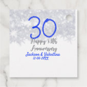 Happy 30th wedding anniversary silver blue glitter フェイバータグ (裏面)