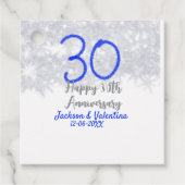 Happy 30th wedding anniversary silver blue glitter フェイバータグ (正面)