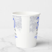 Happy 30th wedding anniversary silver blue glitter 紙コップ (右)