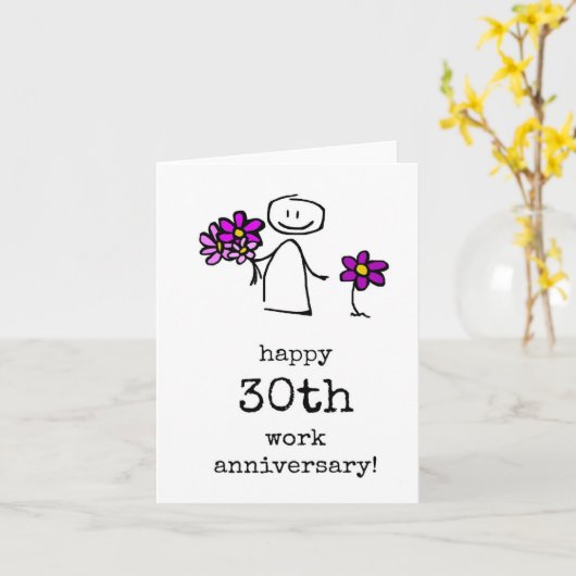 Happy 30th Work Anniversary Card カード (黄色い花)